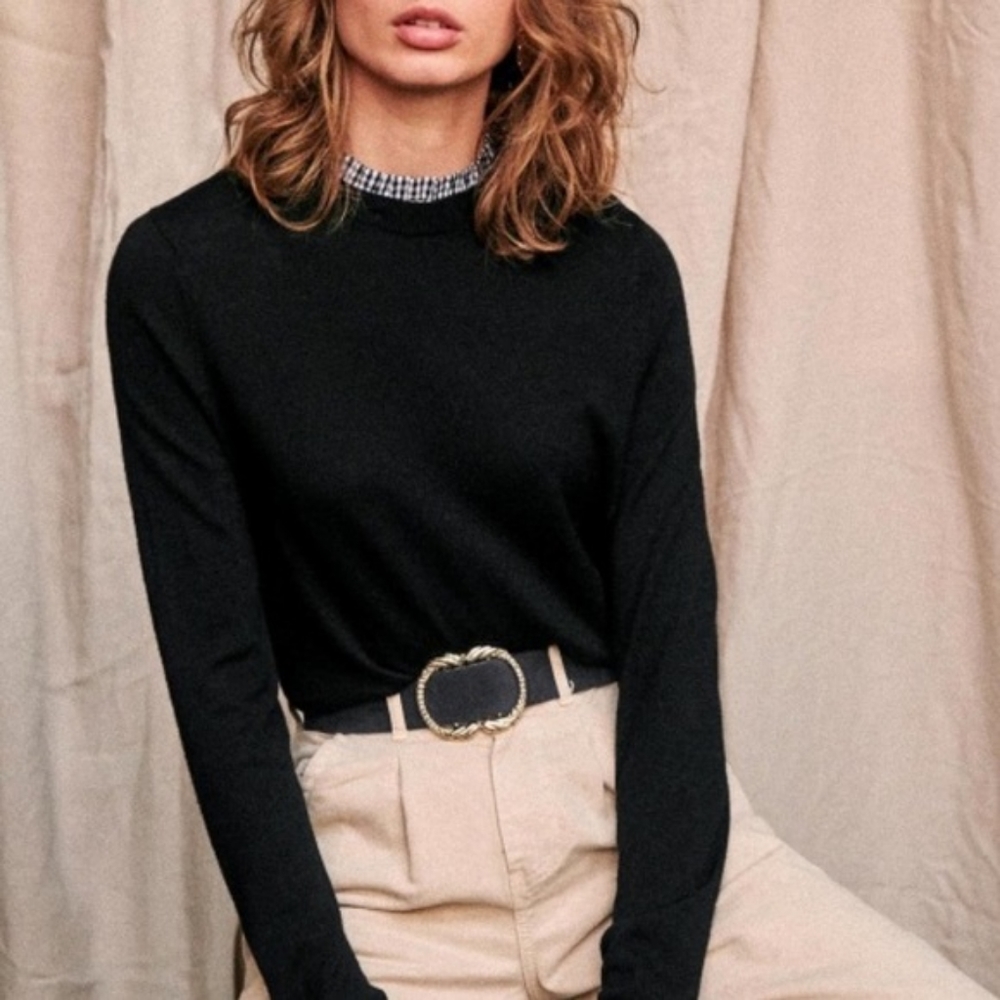 Sezane Eduardo sweater w/ detachable collar